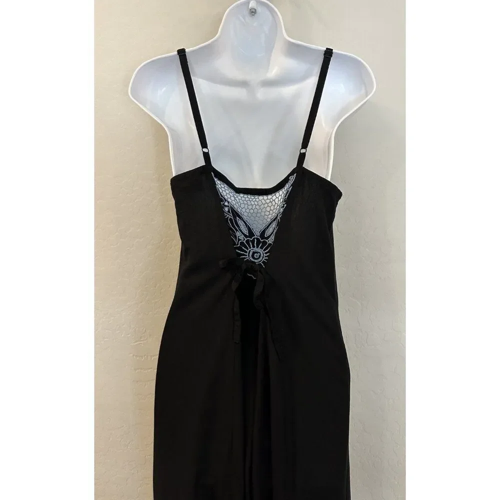 Button Down Embroidered Lace Bohemian Dress 90’s Western Coastal Cowgirl - Picture 12 of 15